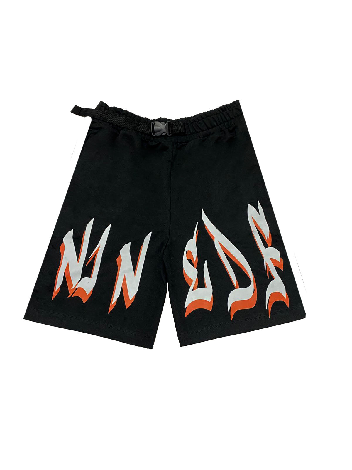 ORANGE BLACK GRAFFITI SHORTS