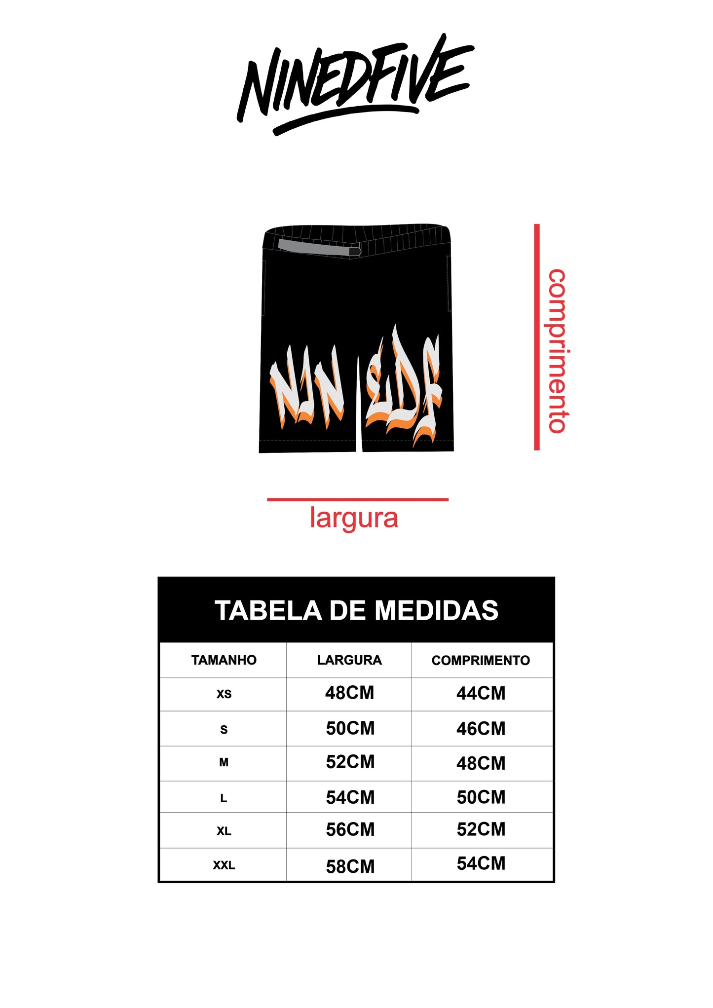 ORANGE BLACK GRAFFITI SHORTS